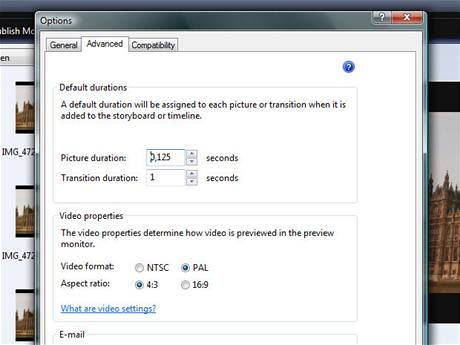 Windows Movie Maker - nastaven