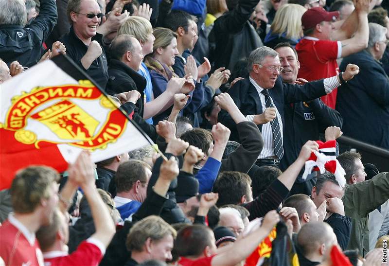 Manchester United - Aston Villa: Alex Ferguson slaví gól