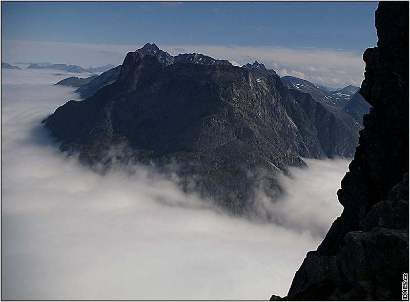 Norsko, údolí Romsdalen, túra na Trollveggen