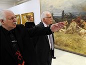 Nrodn galerie. Oteven expozic modernho a souasnho umn se zastnil i prezident Vclav Klaus. Vstavou ho provz editel NG Milan Knk. 