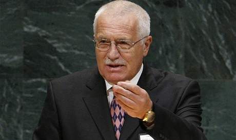 Prezident Václav Klaus hovoil o globálním oteplování také na pd OSN; archivní snímek ze záí 2007.