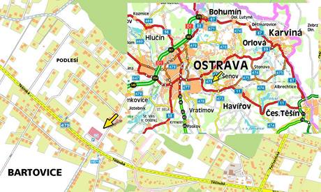 Mapa - Ostrava