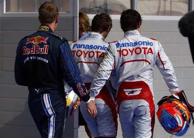 Zleva: Vettel, Trulli, Glock