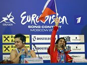 Eurosong 2009 - Gipsy.cz (Vojtěch Lavička a Radoslav Banga) na tiskové konferenci Eurosong 2009 - Gipsy.cz (Vojtěch Lavička a Radoslav Banga) na tiskové konferenci
