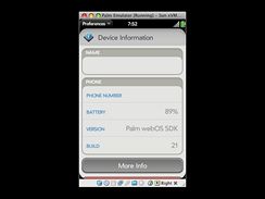 Palm Pre - screenshot z emultoru