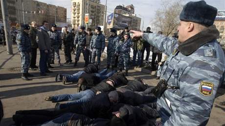 Moskevská policie v akci (ilustraní foto).