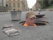 Dokončování ulice Husovy v Brně Dokončování ulice Husovy v Brně