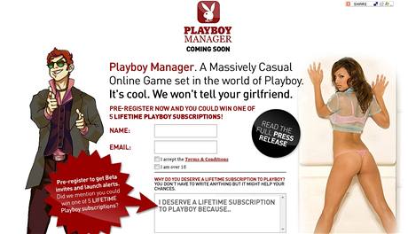 Playboy Manager web stránka
