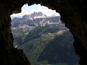 Itlie, Dolomity. V tunelu Lagazuoi