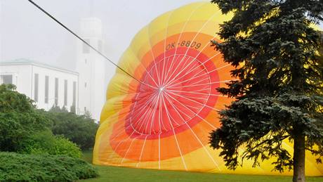 Kest balon na brnnské Kraví hoe - hereka Jana Musilová z Mstského divadla Brno