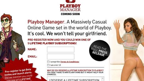 Playboy Manager web stránka