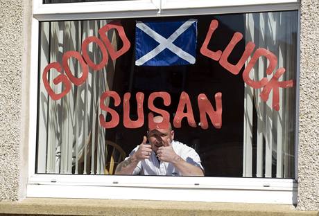 V rodn vesnici Blackburnu mla Susan Boyle velkou podporu 