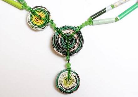 Série Geometric, zelený náhrdelník