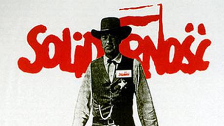 Plakát Solidarity: Gary Cooper jako erif ve westernu V pravé poledne