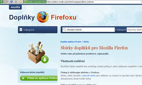 Sbrky doplk ve Firefoxu