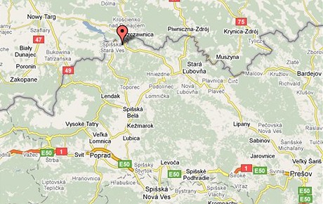 Mapa - erven Kltor - Slovensko