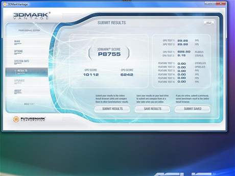 Asus W90 - 3D Mark Vantage Performance score 16178