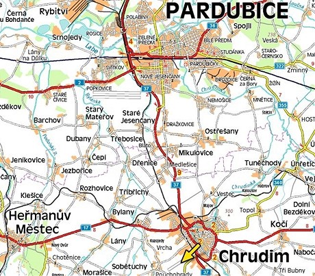 Mapa - Chrudim - Letit