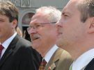 Brnnsk primtor Roman Onderka, slovensk prezident Ivan Gaparovi a hejtman Jihomoravskho kraje Michal Haek.