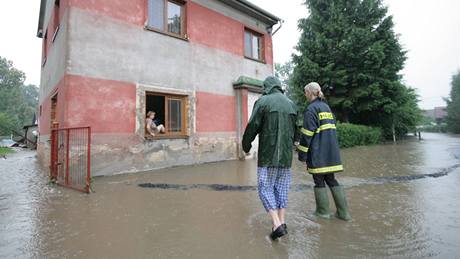 Velká voda v Markvarticích na Dínsku (4. ervence 2009)