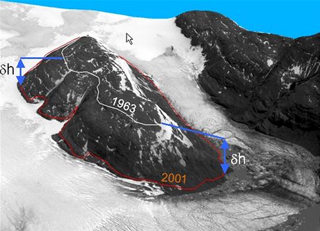 Ledovec Cook na souostroví Kergueleny v jiní ásti Indického oceánu se od roku 1963 zmenil o ptinu