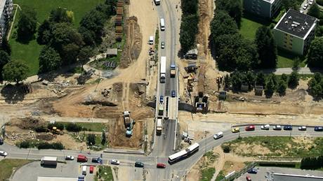 Stavba tunel a mimoúrovové kiovatky na brnnských ulicích Hradecká a Královopolská