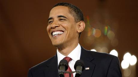Barack Obama pi tiskové konferenci v Bílém dom (23. ervence 2009)