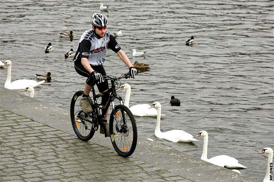 Cyklista v Hranicích nepeil pád pes svodidla, za kterými byla tymetrová prohlube. (Ilustraní foto)