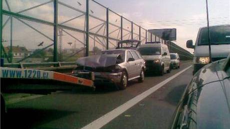 Hromadná nehoda na dálnici D1 u Troubska