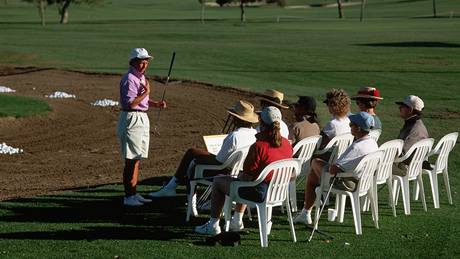 Výuka golfu ve skupin, Florida.