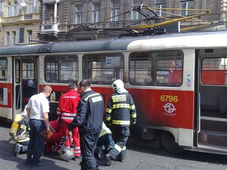 Tramvaj, kter hoela ve Francouzsk ulici (10.8.2009)