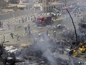Vbuch v Bagddu pokodil adu budov v Zelen zn (19.8. 2009)