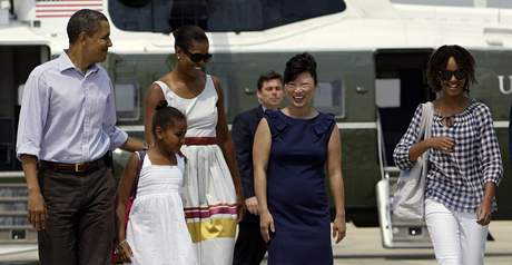 Americký prezident Barack Obama s rodinou na dovolené (23. srpna 2009)