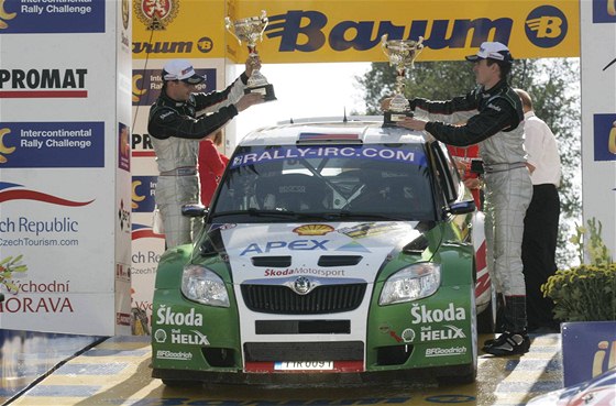 Barum rallye Zlín 2009: vítzná posádka Jan Kopecký a Petr Starý