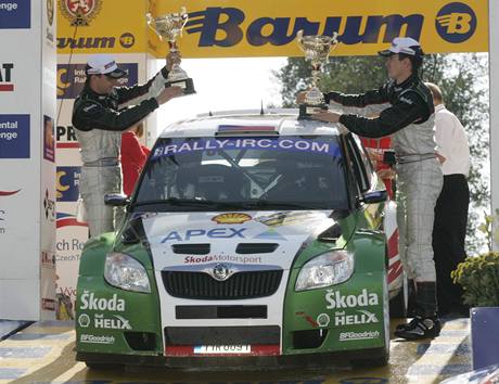 Barum rallye Zln 2009: vtzn posdka Jan Kopeck a Petr Star