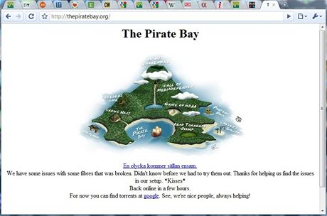 vzkaz The Pirate Bay