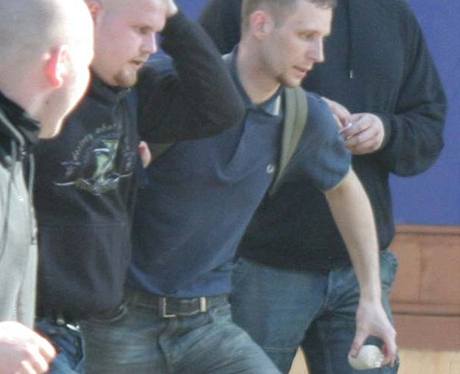 Jeden z obvinnch v kauze Vtkov Jaromr Luke na demonstraci neonacist v Perov letos na jae.