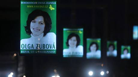 Olga Zubová. Kampa ped volbami do Evropského parlamentu, erven 2009. 