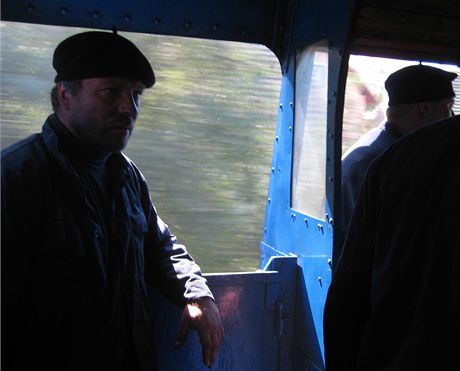 Posdka parn lokomotivy Albatros, kter st cesty jela v ele Wintonova vlaku. (1.9.2009) 