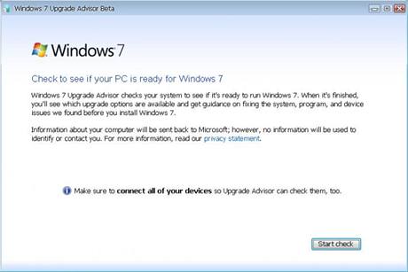 Windows 7 Upgrade Advisor 1.0 Beta 
