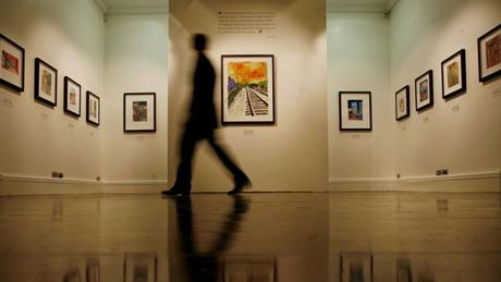 Z výstavy obraz Boba Dylana v Londýn (2008)