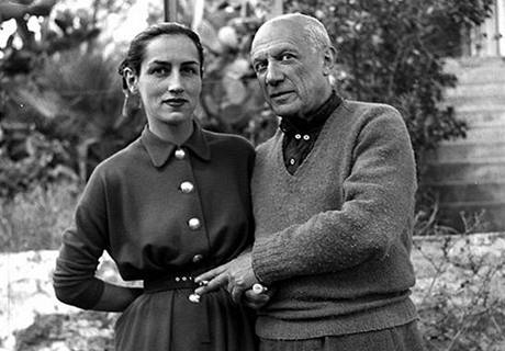 Pablo Picasso s Françoise Gilotovou, matkou Palomy.