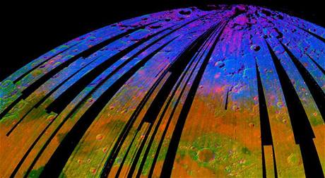 Msc podle spektrografu NASA na indick sond andrajan-1