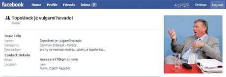 Topolnek m na Facebooku i sv fanouky 