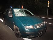 Policejn auto, kter v Krnov srazilo mlad pr. Dvka nehodu nepeila (26. z 2009)