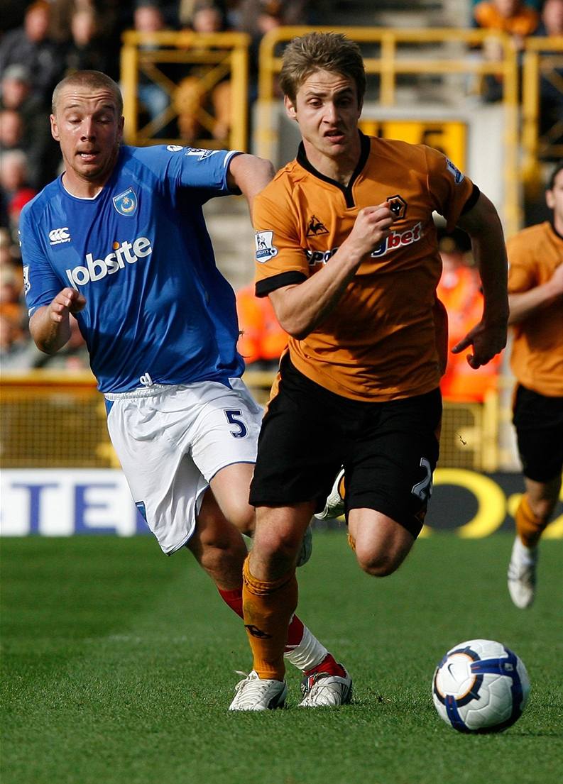 Wolverhampton - Portsmouth: Jamie O'Hara (vlevo) a Kevin Doyle  