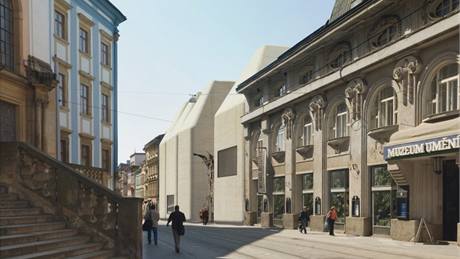 Pvodní návrh podoby Stedoevropského fóra Olomouc (architektonická studie).