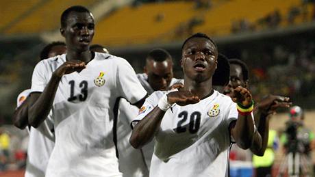 Radost fotbalist Ghany v utkání s Koreou na mistrovství svta do 20 let.