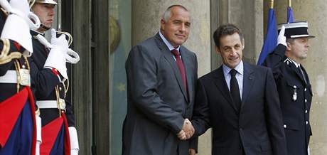 Bulharský premiér Bojko Borisov se seel s francouzským prezidentem Nicolasem Sarkozym (12. 10. 2009)