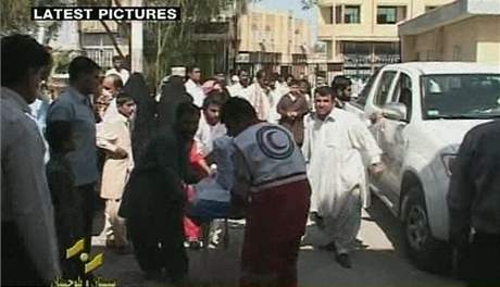 Televizní zábry po útoku skupiny Dundalláh na jihovýchod Íránu (íjen 2009)